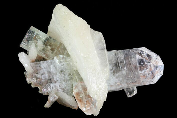 Zoned Apophyllite Crystals With Stilbite - India #72067
